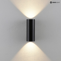 Auenwand-Strahler CAN IP65 UP & DOWN, 2-flammig, 2x GU10 max. 7.5W, starr, schwarz