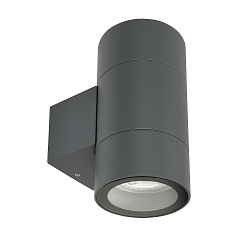 outdoor wall luminaire ACHERNAR UP & DOWN 2 flames GU10 IP65, dark grey dimmable