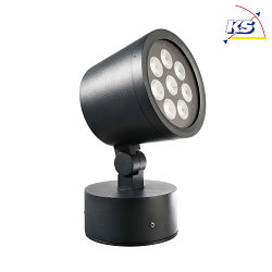 Outdoor LED spot 25W RGBW, IP65, 24V DC, RGB + 5500K 1445lm 20, die-cast aluminum, black grey