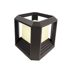 Lampadaire BOOTIS II IP65, gris fonc, laiteux