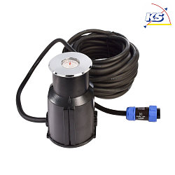 LED Underwater luminaire SNAPPER II WW, asymmetrical, IP68, 24V DC, 3W 3000K 105lm 45 / 35, dimmable, silver