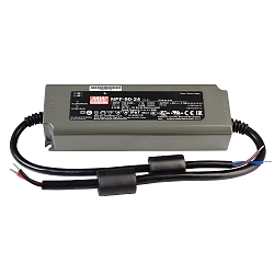 Meanwell power supply unit, CV, NPF-90-24, voltage constant, 90-305V AC/50-60Hz, 24V DC, 0-3750 mA, 90W
