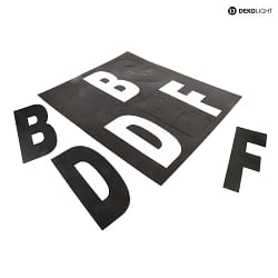 house numbers CASA / LETTER A-F, black
