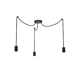 pendant luminaire SPYDER 3-WAVE 3 flames, round, adjustable E27 IP20, black dimmable