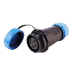 WEIPU HQ 12 / 24 / 48V socket 5-pin, FEMALE, L 6.5cm x H 2.5cm, IP67