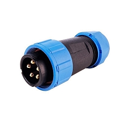 WEIPU HQ 12 / 24 / 48V socket 5-pin, MALE, L 6.5cm x H 2.5cm, IP67