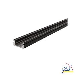 AU-01-08, flaches U-Profil fr 8-9.3 mm LED Strips, 200cm, matt-schwarz gebrstet