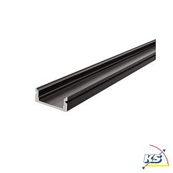 AU-01-12, flaches U-Profil fr 12-13.3mm LED Strips, 200cm, matt-schwarz gebrstet