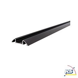 LED Profil AM-01-10 flaches Aufbauprofil fr 10-11.3mm LED Strips, 200cm, schwarz-matt gebrstet - ohne Abdeckung