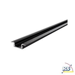 ET-01-08, flat T-profile for 8 - 9,3 mm LED stripes, 200cm, matt brushed black