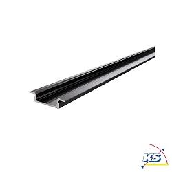 ET-01-15, flaches T-Profil fr 15-16.3mm LED Strips, 200cm, matt-schwarz gebrstet