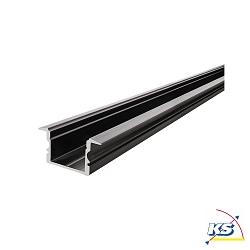 ET-02-15, hohes T-Profil fr 15-16.3mm LED Strips, 200cm, matt-schwarz gebrstet