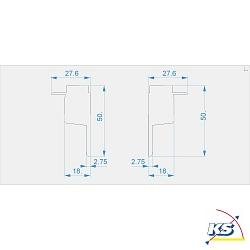 Endcaps H-EL-03-10 set 2 items, grey