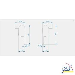 Endcaps R-EL-03-10 set 2 items, grey