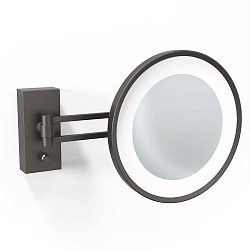mirror with lighting BS 36 mirror with 5x magnification IP44, silver matt 