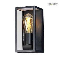 outdoor wall luminaire KARO square E27 IP44, black matt dimmable
