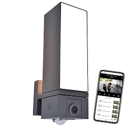 outdoor wall luminaire CUBA with motion detector, with camera, app control IP44, anthracite dimmable