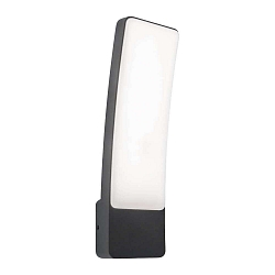 LED Wandleuchte KIRA, 1-flammig, gebogener, rahmenloser Diffusor, 18W, 1200lm, 4000K, IP54, anthrazit