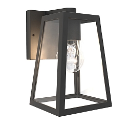 outdoor wall luminaire FIA square E27 IP44, black matt dimmable