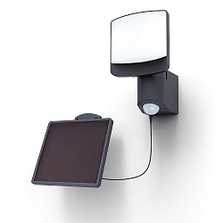 LED Solar Wandleuchte SUNSHINE, 7W, 5000K, IP54, mit Bewegungsmelder, anthrazit