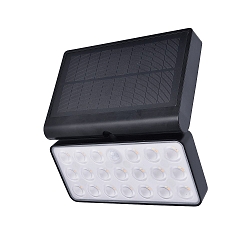 LED Solar Wandleuchte TUDA, 8,5W, 2700-6500K, 100lm, IP44, mit PIR Motion Sensor, App Control, schwarz