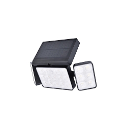LED Solar Wandleuchte TUDA, 13W, 2700-6500K, 1500lm, IP44, mit PIR Motion Sensor, App Control, schwarz