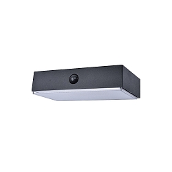 LED Solar Wandleuchte FADI, 5W, 2700-6500K, 800lm, IP54, mit PIR Motion Sensor, App Control, schwarz