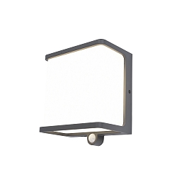 LED Solar Wandleuchte DOBLO, 16,5W, 4000K, 1800lm, IP54, mit Bewegungsmelder, anthrazit