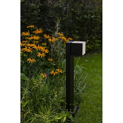 LED Wegeleuchte CUBA, Einzelkubus, drehbarer Lichtwrfel, 12W, 550lm, 3000K, IP54, schwarz matt