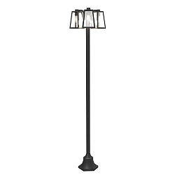 Lampadaire dextrieur FIA 3 flammes, angulaire, langue E27 IP44, noir mat gradable