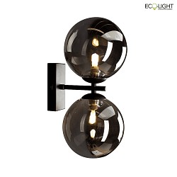 wall luminaire NEPTUN G9 IP20, smoky colour, black 