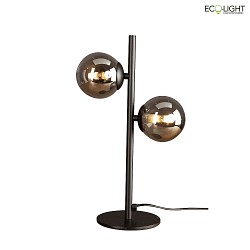 Tischleuchte NEPTUN, 2xG9, IP20, schwarz / Glas rauchfarben