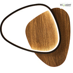 Plafoniera OVEST LED IP20, legno, nero 