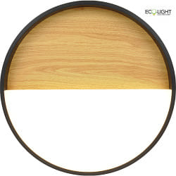 LED Deckenleuchte VISTA 30cm 25W 1650lm 3000K CRI>80 IP20 dimmbar, holz, schwarz