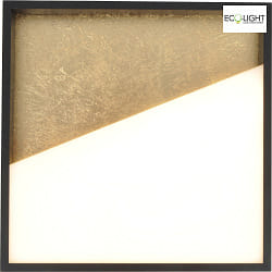 LED Deckenleuchte VISTA 40x40cm 37,5W 2450lm 3000K CRI>80 IP20 dimmbar, gold, schwarz
