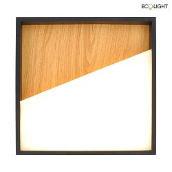 Plafoniera VISTA LED IP20, legno, nero dimmerabile