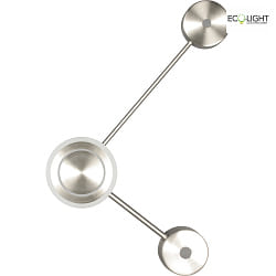 LED Wandleuchte SOLAR 12W 560lm 3000K CRI>80 IP20 dimmbar, nickel satiniert