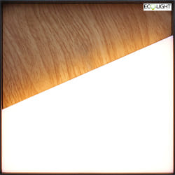 LED Akku-Wandleuchte MEG, eckig, 5W, 3000K, 460lm, IP44, holzfarben