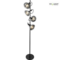 Lampadaire BEUEL 4 flammes E14 IP20, noir 