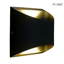 Luminaire mural dextrieur DODD haut bas, semi-circulaire LED IP44, noir  