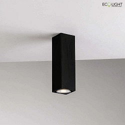 Deckenleuchte FLUKE, eckig, 20cm, 1x GU10, IP20, schwarz