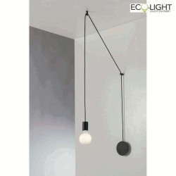 Lampada da parete e soffitto HABITAT 1-Lampadina, regolabile E27 IP20, Nero dimmerabile