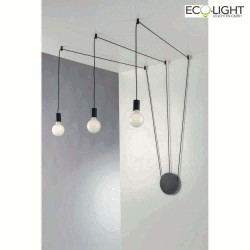 Lampada da parete e soffitto HABITAT 3-Lampadine, regolabile E27 IP20, Nero dimmerabile