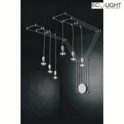 Lampada da parete e soffitto HABITAT 6-Lampadine, regolabile E27 IP20, Bianco dimmerabile