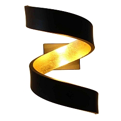 wall luminaire HELIX 2 flames IP20, gold, black 