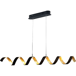 pendant luminaire HELIX 6 flames IP20, gold, black dimmable