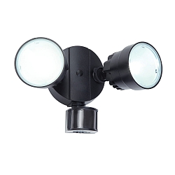 outdoor wall luminaire SHRIMP II 2 flames, with sensor IP54, black
