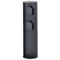 Steckdosensule SOCKET, IP44, 2 Steckdosen, schwarz
