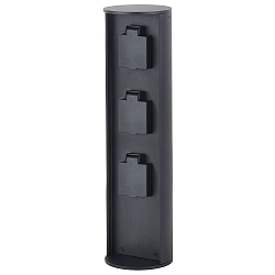 Steckdosensule SOCKET, IP44, 3 Steckdosen, schwarz