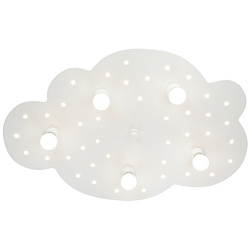 Ceiling luminaire CLOUD, nursery lamp, 40x LED + 5x E14, with slumberlight, white